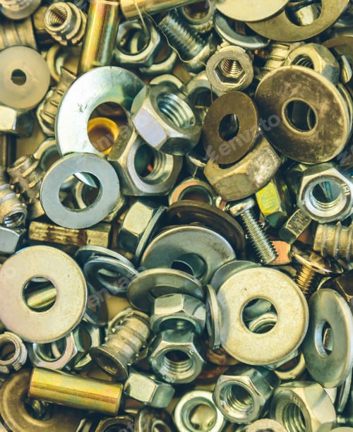 Preview: Nuts And Washers Top View Close-Up