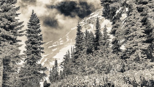 Preview: Mother And Daughter Walking On A Beautiful Mountain Trail In Summer Season. Holiday Concept.
