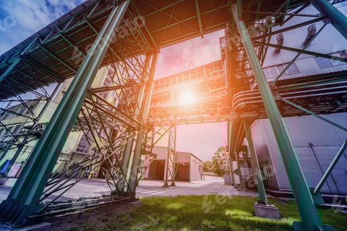 Preview: Equipment And Pipeline In Oil Refinery. Industrial Background With Clear Sky