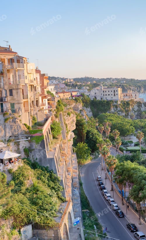 Preview: Tropea City View On A Summer Sunset, Calabria, Italy.