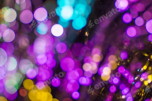 Preview: Colored Defocused Lights Background. Abstract Bokeh Lights .