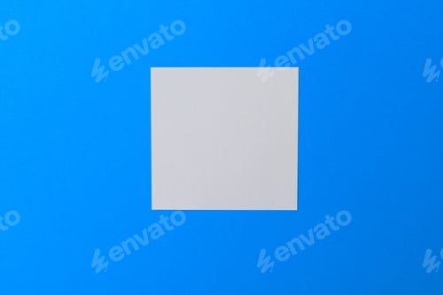 Preview: Blank Stickers On A Light Blue Background. Copy Space For Text Or Inscription