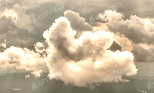 Preview: Giant Cloud In The Sky, View From Airplane.