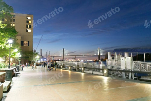 Preview: Savannah Riverfront At Night.