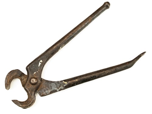 Preview: Photo Of A Pair Of Rusty Nippers Against The White Background