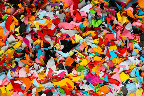 Preview: Torn Small Pieces Of Multi-Colored Paper, Bright Colorful Background