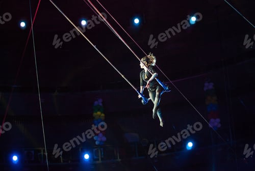 Preview: Performance Of Air Acrobats In The Circus