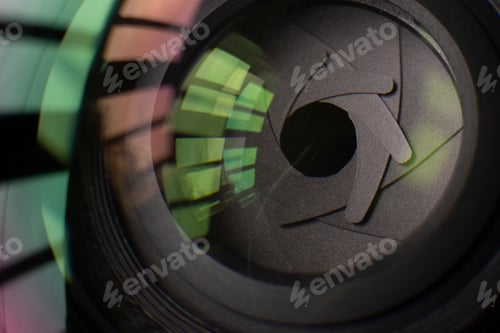 Preview: Lens Aperture.Camera Lens, Photography Lens Close Up. Photography Background
