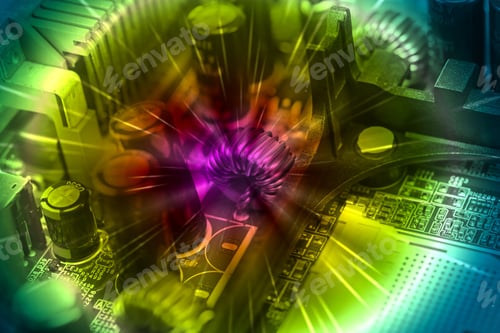 Preview: Computer Motherboard, Electronic Components On Circuits Board