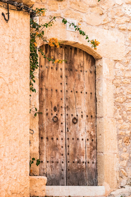 Preview: Old Rustic Mediterranean Wooden Door.