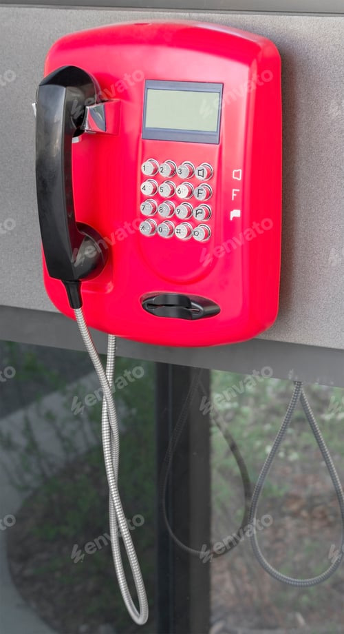 Preview: Red Public Telephone On City Streets
