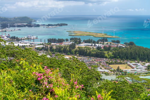 Preview: Aerial View Of Mahe' Island, Seychelles. Vegetation And Homes.