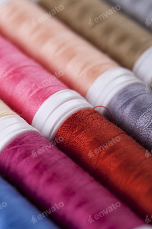 Preview: Sewing Instruments, Threads, Needles, Bobbins And Materials. Studio Photo