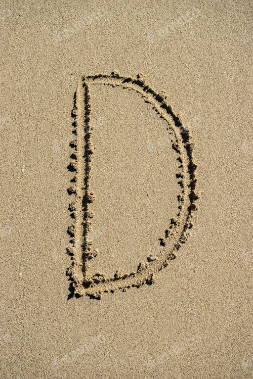 Preview: Alphabet Beach Letters, Letter D Written In Sand.