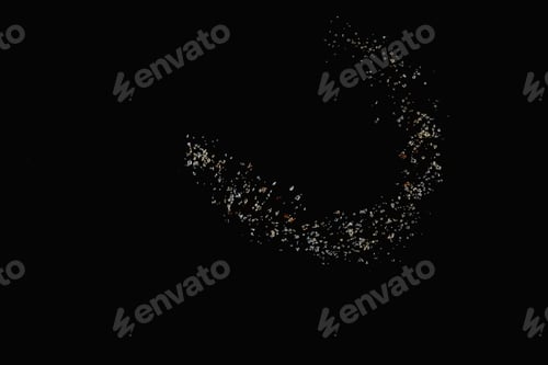 Preview: Sifting Granulated Brown Sugar Over A Black Background. Abstract Pattern.