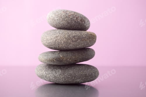 Preview: Spa Stones Pink Orchid Isolated Background.