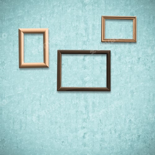 Preview: Old Wooden Frames On Old Blue Wall