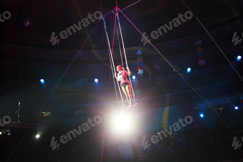 Preview: Performance Of Air Acrobats In The Circus.