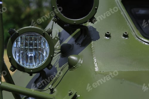 Preview: Armored Personnel Carrier Infantry Fighting Vehicle. Military Background With Copyspace. Detail