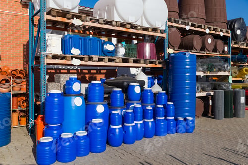Preview: New Plastic Tanks And Barrels Of Various Capacities And Volumes