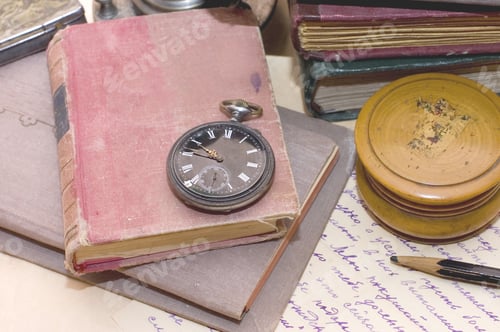 Preview: Pile Of Old Books And Different Things