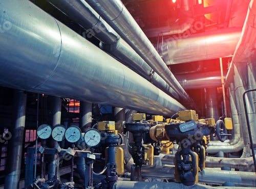 Preview: Industrial Steel Pipelines, Valves, Cables And Walkways