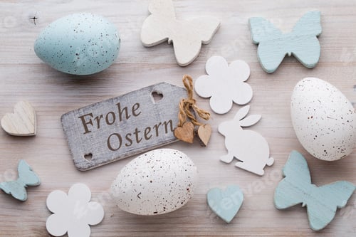 Preview: Easter And Spring Accessories. Greeting Card.