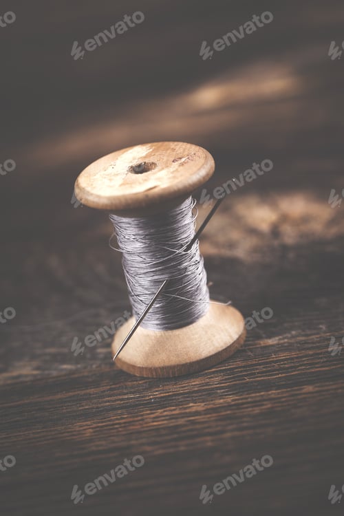 Preview: Sewing Instruments, Threads, Needles, Bobbins And Materials. Studio Photo