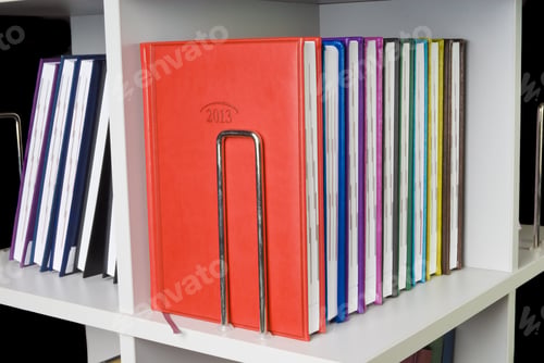 Preview: Close-Up Of A Few Colored Books (Notebooks, Diaries).