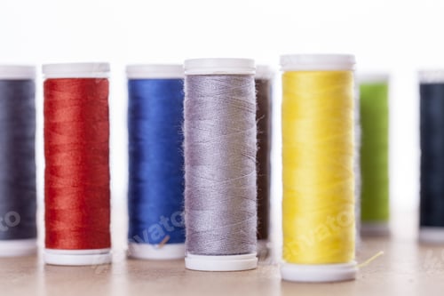 Preview: Sewing Instruments, Threads, Needles, Bobbins And Materials. Studio Photo