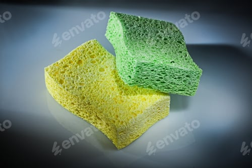 Preview: Cleaning Sponges On White Background.