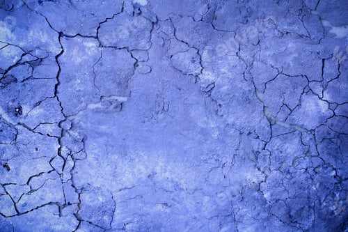 Preview: Texture Cracked Stucco On The Wall In Deep Blue, A Modern Trend In Advertising And Design. Place In
