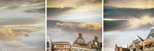 Preview: Sunset Panoramic View Of Travemunde Buildings, Germany.