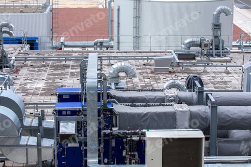 Preview: Industrial HVAC System on Urban Rooftop
