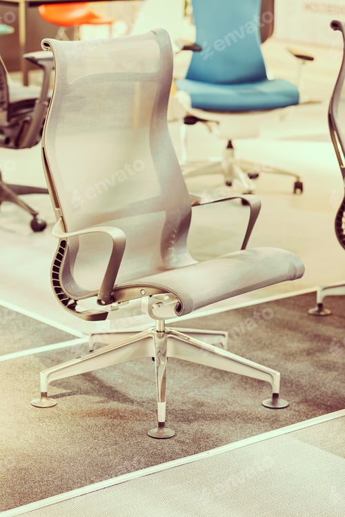 Preview: Type Of Work Chairs In The Exhibition Hall, Note Shallow Depth Of Field
