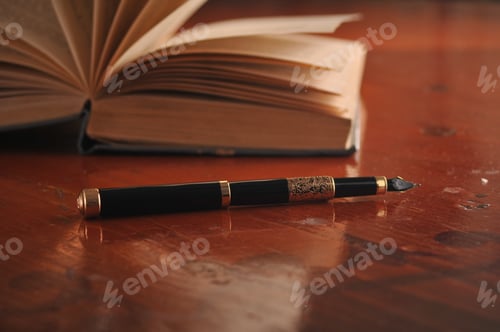 Preview: An Open Book On A Dark Background