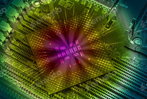 Preview: Macro View Of Cpu Pins And Circuit Mother Board