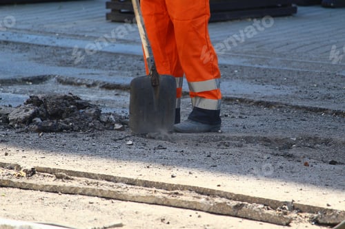 Preview: Workers Remove The Old Pavement For Laying New Asphalt. Road Repair