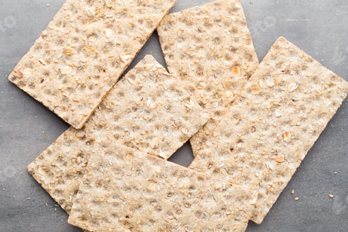 Preview: Stack Of Wholegrain Crispy Bread With Sunflower, Chia And Sesames Seeds