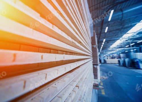 Preview: Stack Of Natural Rough Wooden Boards. Wooden Boards, Lumber, Industrial Wood. Industrial Timber