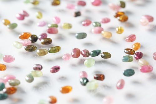 Preview: Tourmaline. Natural Stone Multi-Colored Tourmaline. Green, Yellow, Orange, Pink, Blue Tourmaline