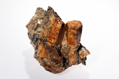 Preview: Mineral Beryl In Pegmatites On The White Background