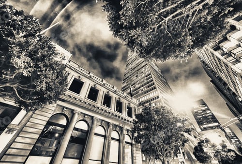 Preview: San Francisco City Buildings At Night.