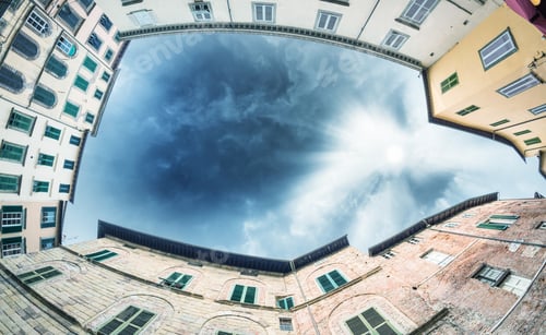 Preview: Buildings Of Lucca, Fisheye View.