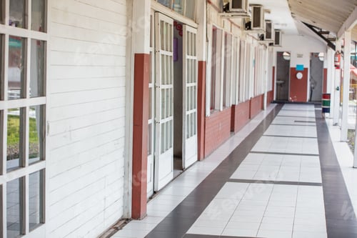 Preview: Exterior View Of School Corridor.