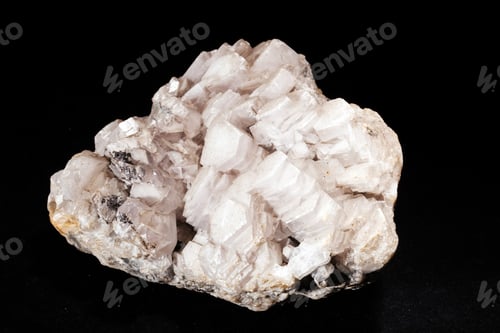 Preview: Calcite Mineral From The Group Of Carbonate On The Black Background