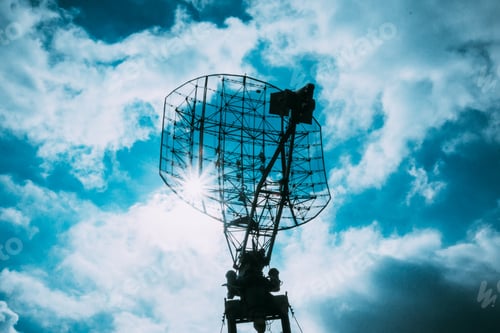 Preview: Military Radar On A Background Of The Sky With Clouds