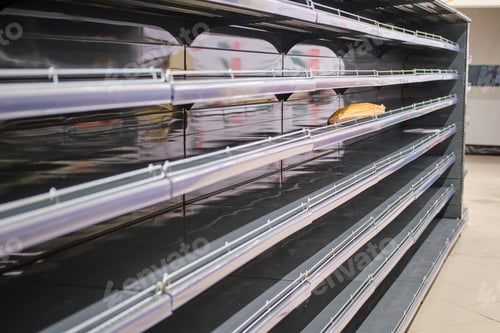Preview: Store Shelves Without Bread During A Rush Of Demand Due To The Epidemic
