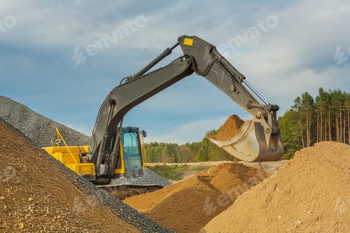 Preview: Excavator Moving Sand