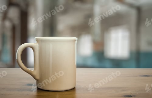 Preview: Mug On Old Vintage Wooden Table In The Living Room